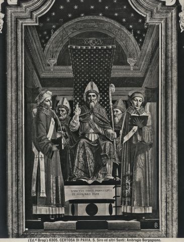 Brogi — Certosa di Pavia. S. Siro ed altri Santi; Ambrogio Borgognone — insieme